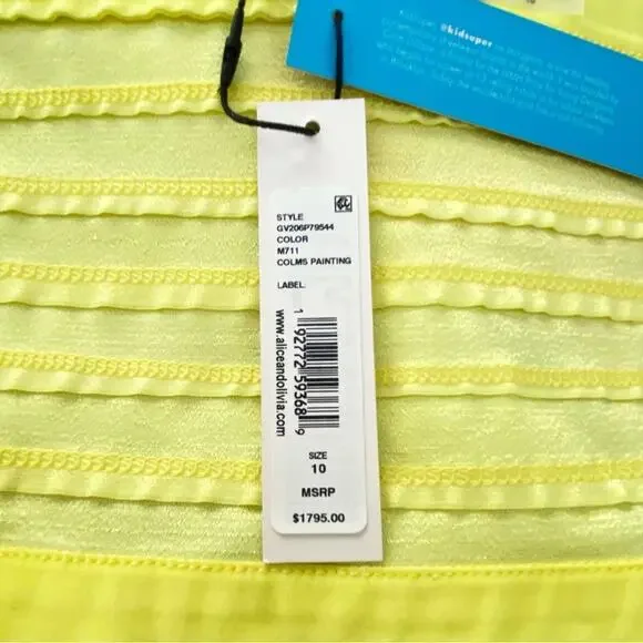 NWT Alice + Olivia x Kidsuper Milan One Shoulder Gown Dress in Colms Painting 10 - Picture 8 of 9